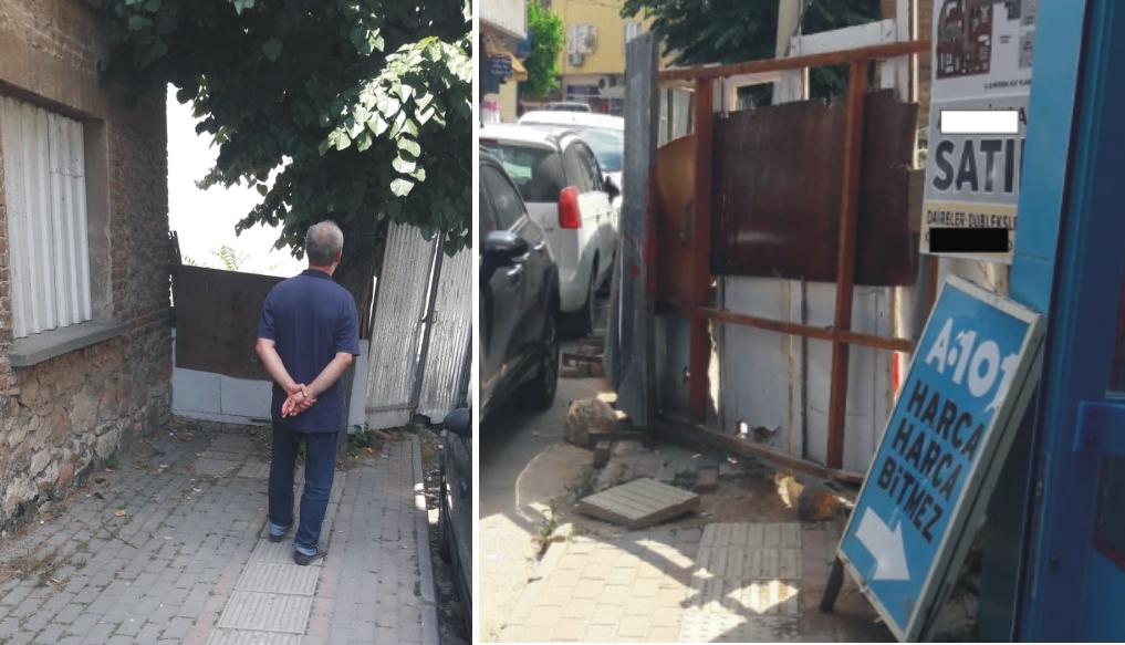 Kaldırımlara  inşaat engeli